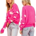 thumbnail image 2 of TINYSOME Women's Crewneck Sweater Valentines Heart Knitted Pullover Sweater Jumper Tops, 2 of 14
