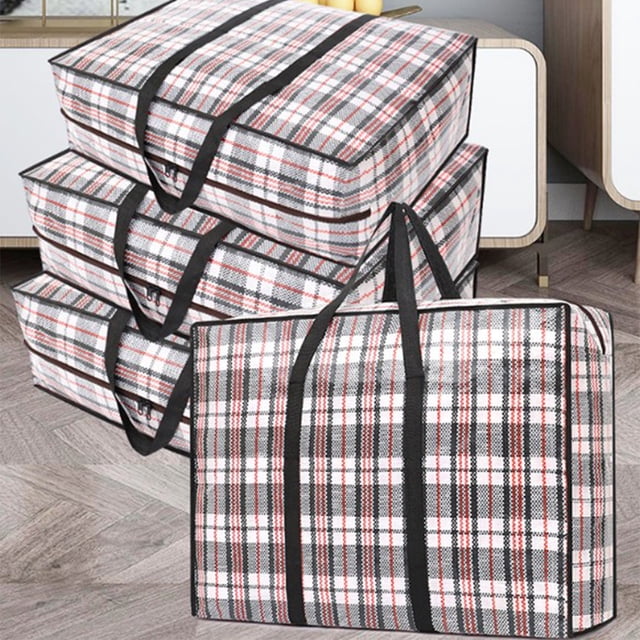 Xihbxyly Bolsa de Almacenamiento Extragrande, Poliéster Grueso, Asas y Cremalleras Resistentes, Multiusos para Ropa de Cama, Mantas y Mantas, Ahorra Espacio, 90 X 68 X 28 Cm.