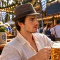 thumbnail image 4 of HGIEYS Straw Fedora Hat for Women Men Mesh Trilby Hat Panama Cuban Summer Beach Sun Outdoor, 4 of 6