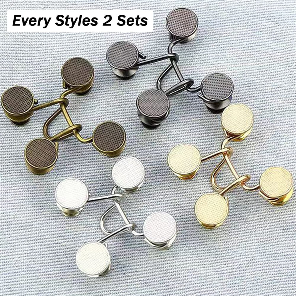 4 Sets Pant Waist Tightener Fashion Pants Clips Waist Tightener Sewing  Buttons Pins for Jeans Dress Too Big Loose Adjustable Button Pins Sewing  Button Waist Ti…