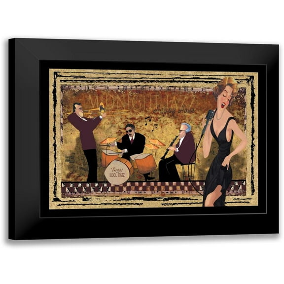 CW Designs Inc. 14x12 Black Modern Framed Museum Art Print Titled - Jam Session II