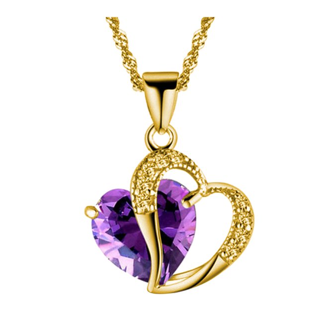 Teissuly Love Heart Pendant Necklaces for Women Tone Crystals Birthstone Christmas Jewelry Gifts for Women Birthday/Anniversary Day/Valentine’s Day Teissuly WER202401270055