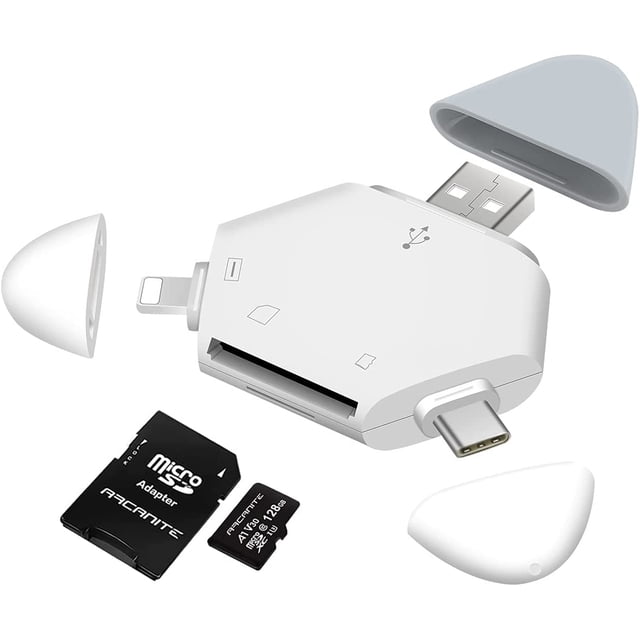Lector de Tarjetas SD para iPhone/USB C/USB 3.0, Lector de Tarjetas SD para iPhone, iPad, iPad Pro, iPod, Android, Huawei, Samsung, PC, Macbook Pro/Air Rojo Verde