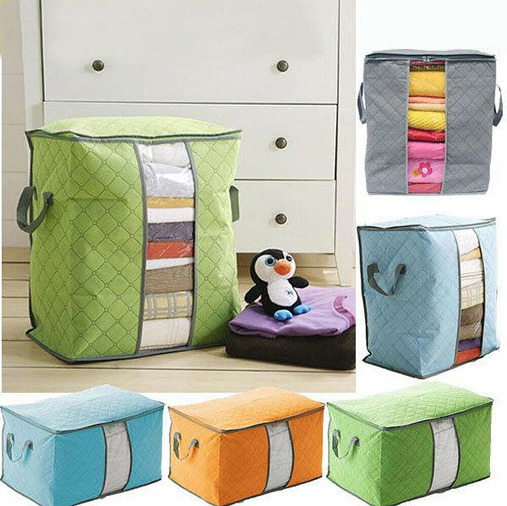Magik Anti Dust Large Storage Bag Clothes Quilt Blanket Storage Sort Home Organizer, Size: 2 Pack, Gray
