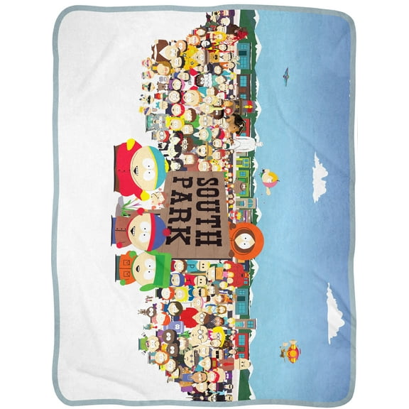 South Park Blanket Throw Blanket - Community Group Shot Fuzzy Soft Fleece Throw Blanket For Bed or Couch 46" X 60"