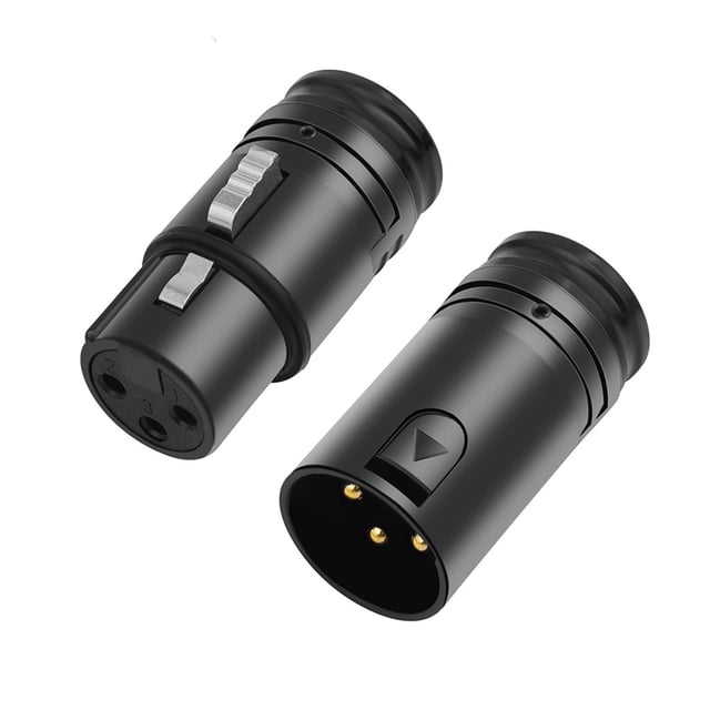 4X Male & Female Compact XLR Microphone Solder Adapter Adjustable 90° 3Pin XLR Solder Connector 3 PIN XLR Ends