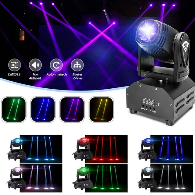 RGBW Beam Moving Head Stage Lights DMX Spotlight LED Pinspot Disco DJ Event