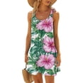 thumbnail image 2 of VBTAPA Beach Dresses for Women 2025 Trendy Summer Sleeveless Mini Sundresses Hawaiian Floral Printed Swimsuit Coverup Dress on Sale Multicolor XXL, 2 of 7