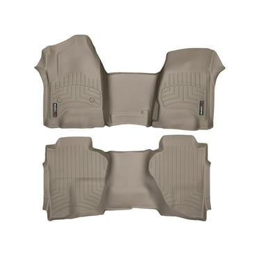WeatherTech Custom Fit FloorLiners compatible with 455431-455423 - 1st Row Over-The-Hump & 2nd Row Tan