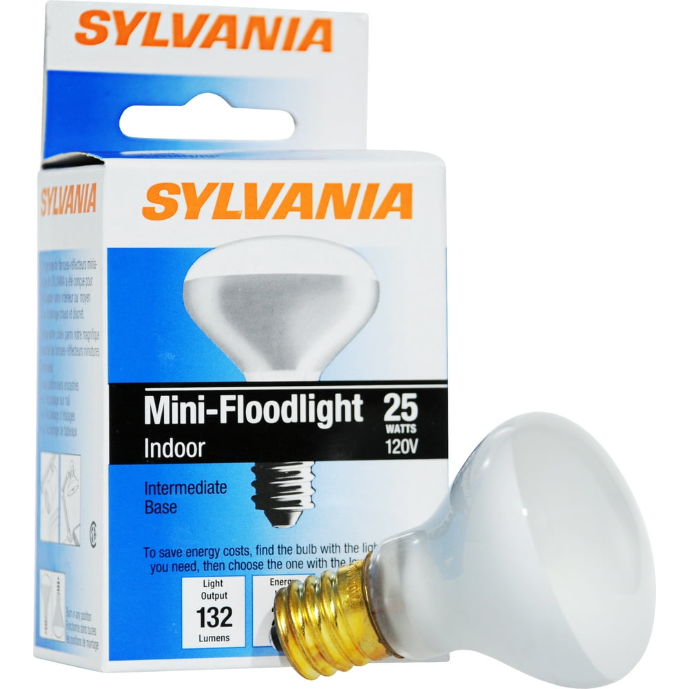 Sylvania 25W R20 Incandescent Mini Flood Light Bulb, Intermediate Base