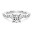 thumbnail image 4 of IGI Certified 3 Carat Princess Shape Lab Grown Diamond Engagement Ring | 14K White Gold | Lottie Four Claw Side Stone Diamond Ring | FG-VS1-VS2 Quality Friendly Diamonds, 4 of 6