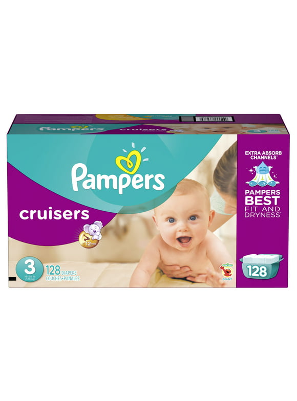Pampers Cruisers Disposable Diapers Size 3, 128 Count, GIANT
