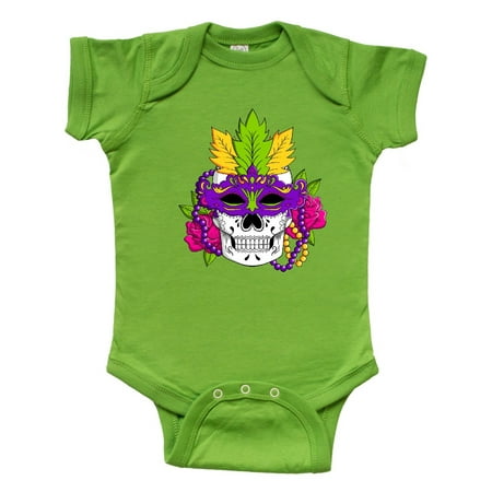 

Inktastic Mardi Gras Skull with Masquerade Mask Gift Baby Boy or Baby Girl Bodysuit