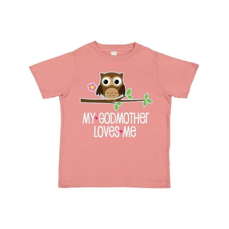 

Inktastic My Godmother Loves Me Owl Gift Toddler Toddler Girl T-Shirt