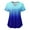 Blue, variant on Clearance 2023! Women's Plus Size Working Uniform Nursing Uniform With Two Pockets Scrubs Top Gradient Patchwork Color Short Sleeve V-neck Tee