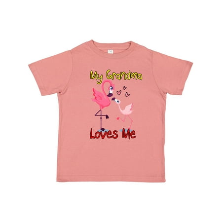 

Inktastic My Grandma Loves Me Flamingo Gift Toddler Boy or Toddler Girl T-Shirt
