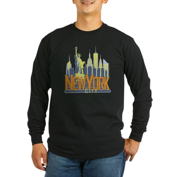 CafePress - NYC Skyline Bold Long Sleeve T Shirt - Long Sleeve Dark T-Shirt