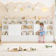 thumbnail image 3 of Homfa 10 Cubes Kids Toy Storage Organizer, 4 Drawers Kids Bookcase and Bookshelf with Doors & Adjustable Shelves for Playroom Kids Room, White, 3 of 9