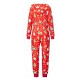 thumbnail image 5 of Matching Christmas Pajamas for Family Winter Long Sleeve Cartoon Print Hooded Romper Zip Up Jumpsuits, 5 of 10
