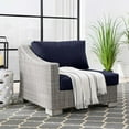 thumbnail image 1 of Modway Conway Outdoor Patio Wicker Rattan Left-Arm Chair in Light Gray Navy, 1 of 9