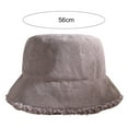 thumbnail image 6 of Winter Bucket Hat Cozy Faux Lambswool Double-sided Reversible Thickened Fleece Solid Color Keep Warm Fisherman Hat, 6 of 7