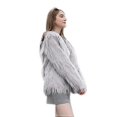thumbnail image 2 of Women's Faux Fur Coat Fluffy Shaggy Hooded Jacket, 2 of 5