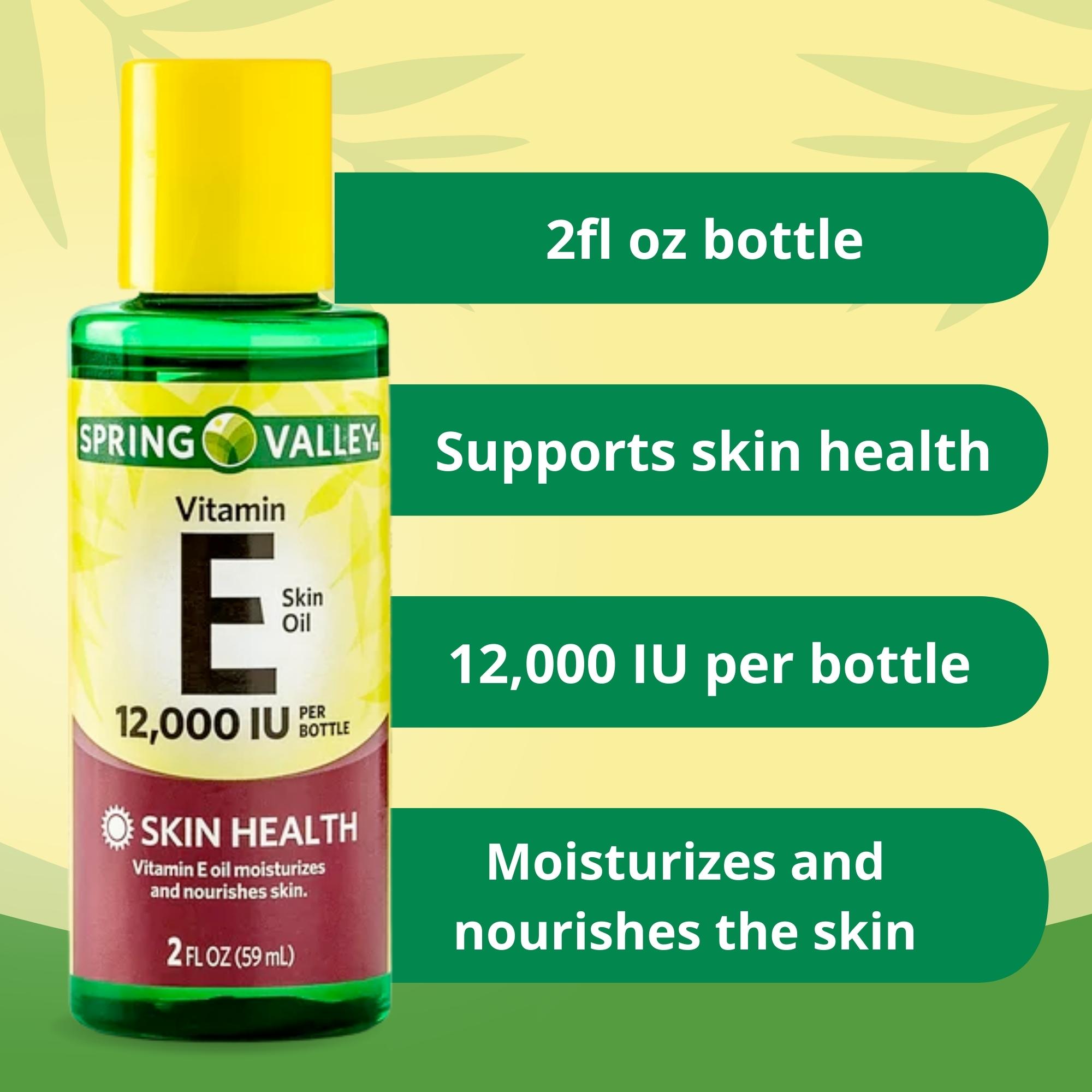 Spring Valley Vitamin E Oil with Keratin for Skin Health, 12000 IU, 2 fl oz - image 2 of 10