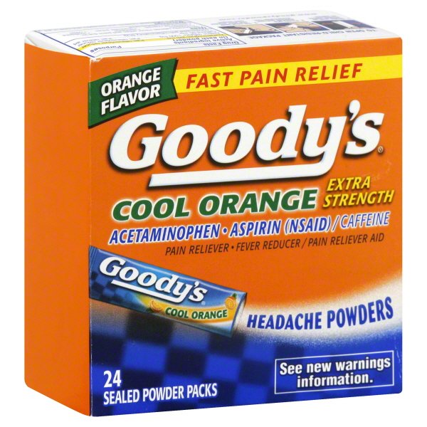 Goodys Cool Orange Extra Strength, 24ct Powder Packages (Pack of 3)