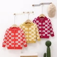 thumbnail image 3 of Atogsazn Toddler Baby Girl Sweater Kids Fleece Knitted Printed Long Sleeve Tops Outfit Clothes Red 3-4 Years, 3 of 3