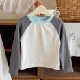 thumbnail image 2 of Toddler Girls Long Sleeve Shirts Soft & Cozy Pullover Tee Color Block Shirts for Girls Daily School Cute Tops Girls Shirts Size 18-24 Months, 2 of 4