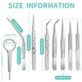 thumbnail image 4 of Juego de pinzas Honoson de acero inoxidable con lupa, 8 unidades, 4 of 7