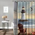 thumbnail image 2 of Shiartex Fall Decor Beach Lighthouse Printed Shower Curtain Set Waterproof Polyester Fabric Bathroom Decor with Hooks 60x72, 2 of 7