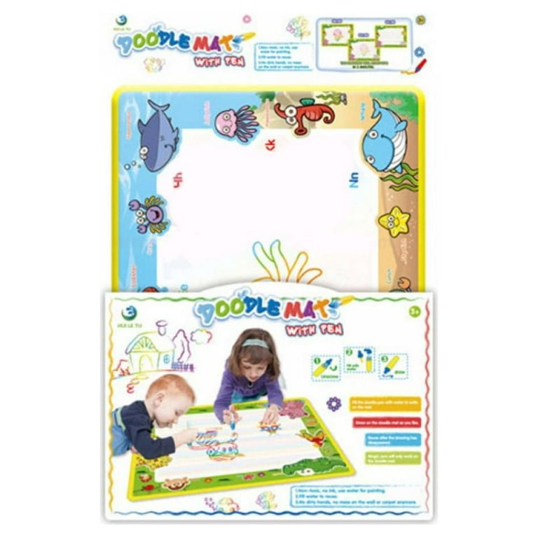 Large Magic Water Drawing Mat 38.5x29.5 Learning Toys for 2 Year Olds Doodle  Mat Painting Mat Toddler Girl Boy Toys Age 2 3 4 5 6 Gift Water Coloring Mat  Kids Educational