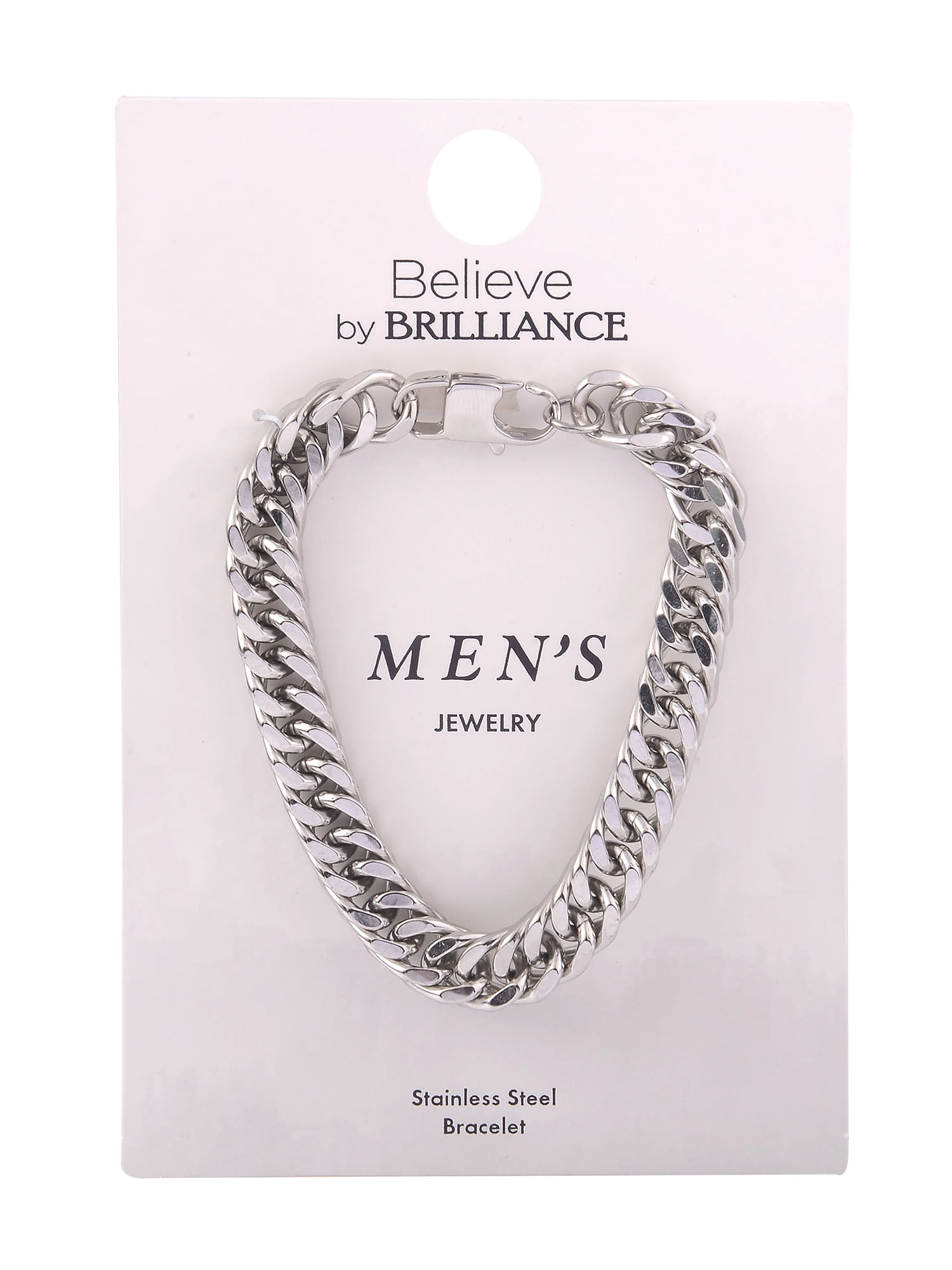 Believe by Brilliance Adult Male SS Curb Chain Bracelet