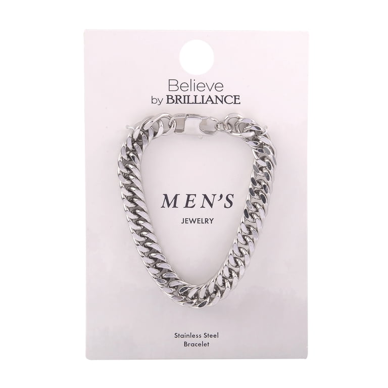 Believe by Brilliance Adult Male SS Curb Chain Bracelet - Walmart.com