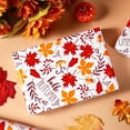 thumbnail image 3 of Fall Reversible Wrapping Paper Roll, Maple Leaf with Hello Autumn Chestnut & Classic Plaid Print for Autumn, Thanksgiving Gift Wrap, DIY Craft, Mini Roll, 17 inches x 32.8 Feet (46.45 sq.ft.), 3 of 17