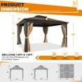 thumbnail image 5 of Hommow 12' x 12' Hardtop Gazebo Galvanized Steel Outdoor Canopy Aluminum Frame, 5 of 8