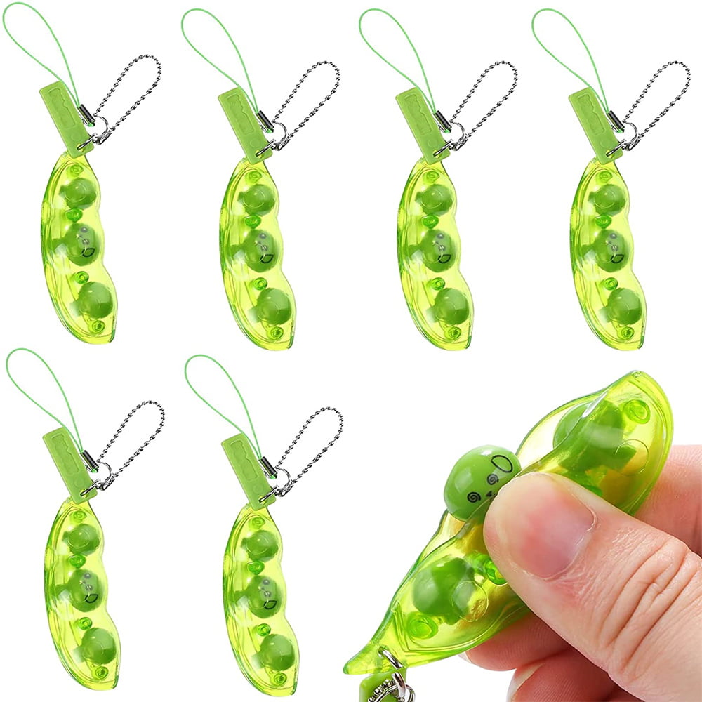 Details about   Stress Relief  FidgetToy Anti-Anxiety Adults Autism Pea Pod Keyring Squeezy Bean 