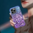 thumbnail image 6 of NIFFPD iPhone 14 Pro with Screen Protector + Camera Lens Protector, Bling Glitter Quicksand Sparkle Clear & Shockproof Protective Cover iPhone 14 Pro 6.1" Blue+Purple, 6 of 6