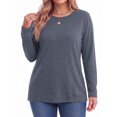 thumbnail image 2 of MOSHU 3 Pack T Shirts for Women Crew Neck Plus Size Women Shirts Long Sleeve Tees Casual Basic Fall Tops, 2 of 9