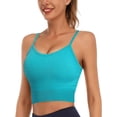 thumbnail image 6 of Women's Scoop Neck Cropped Sport Camisole With Removable Bra Tops, 6 of 7