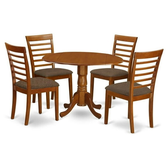 Atlin Designs 5-piece Wood Dining Room Set in Saddle Brown