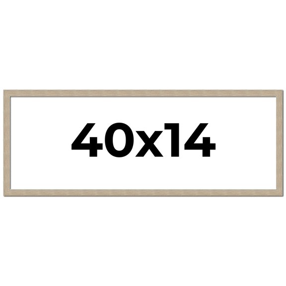 40x14 Frame Grey Solid Wood Picture Frame Width 1 Inches | Interior Frame Depth 0.5 Inches |