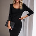 thumbnail image 3 of Vestido de punto elegante, vestido suéter de punto acanalado, largo, 3 of 6