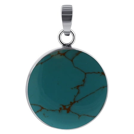 - Gem Avenue 925 Sterling Silver 20mm Round Pendant