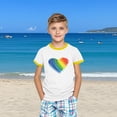 thumbnail image 5 of SGFCWSX Kids Short Sleeve T Shirts, Boys Girls Ringer Graphic Print Tops Crew Neck Summer Casual Tees Yellow Size 5-6 Years, 5 of 8