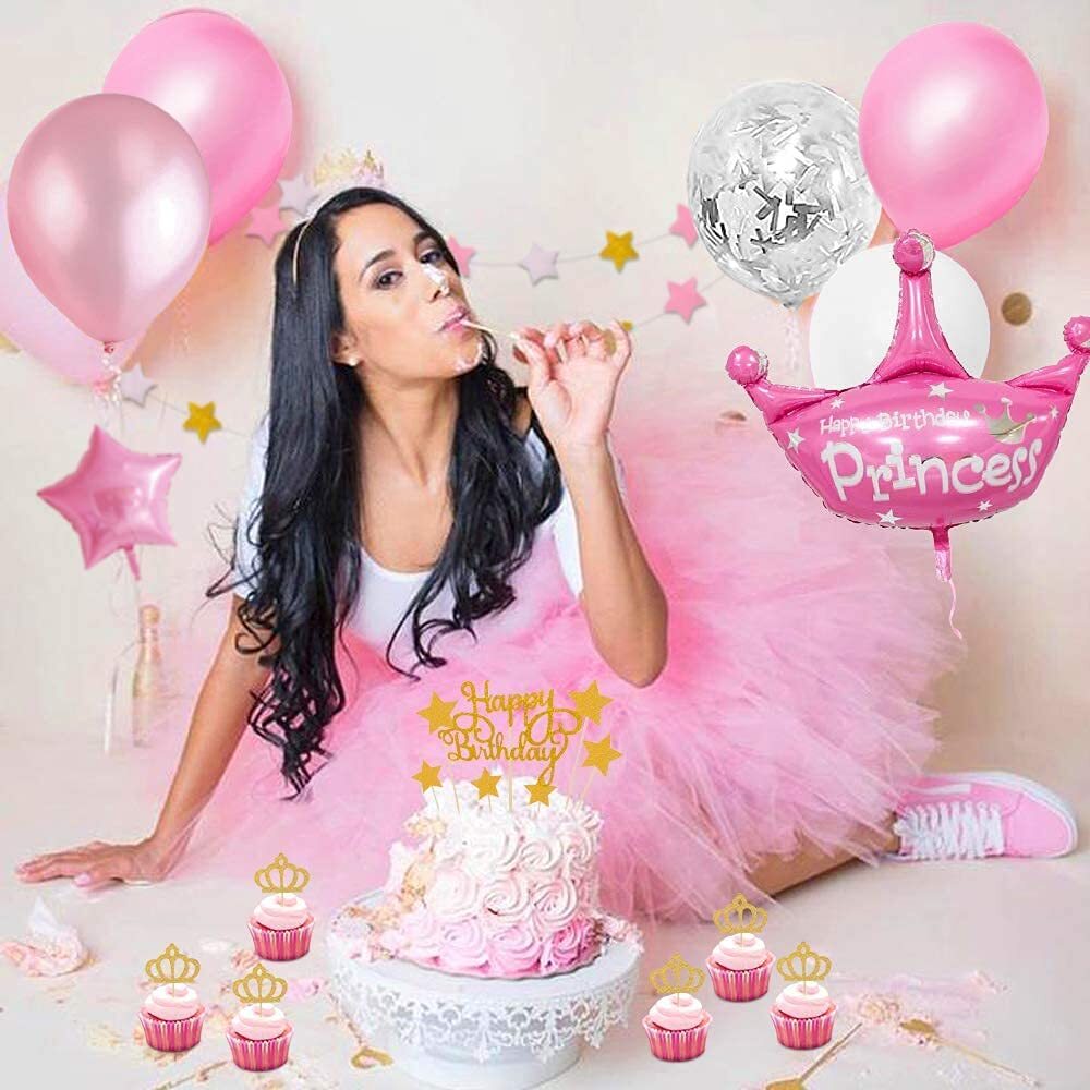 Yansion Pink Princess Birthday Party Decorations Kit photo 7
