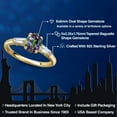 thumbnail image 2 of Gem Stone King 18K Yellow Gold Plated Silver Green Mystic Topaz and Lab Grown Diamond Engagement Ring for Women | 1.88 Cttw | Oval 8X6MM | Gemstone November Birthstone | Size 7, 2 of 6