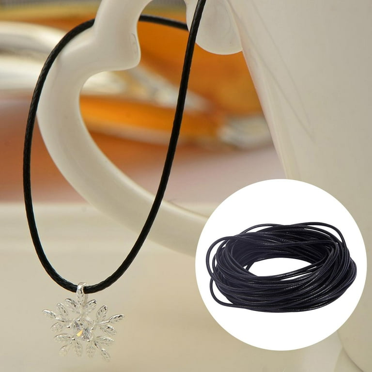 Black Braid Cord Wire Wrapping DIY 32.8ft PU Leather Necklace Rope