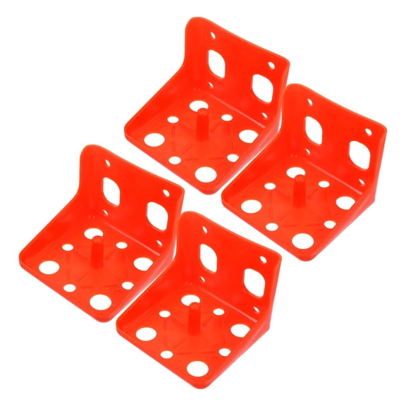 COMPUKAS 4Pcs Orange Plastic Salt Block Holder for Livestock Feeding Durable Pe Material Farm Use